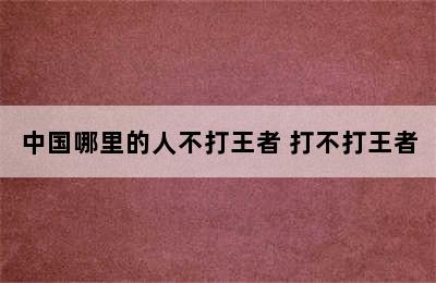 中国哪里的人不打王者 打不打王者